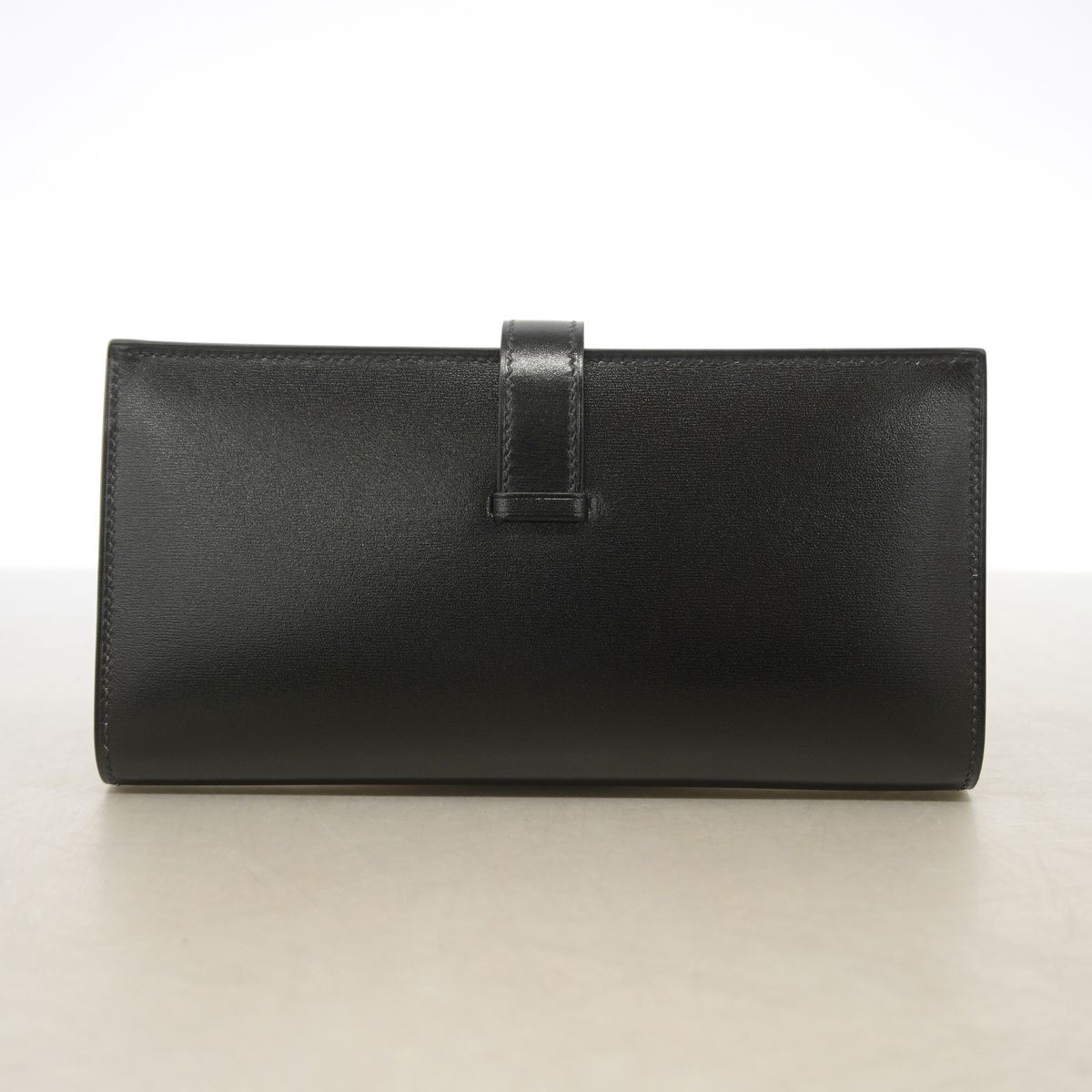 Hermes Wallet Bearn Soufflet Box Calf So Black Silver — view 7