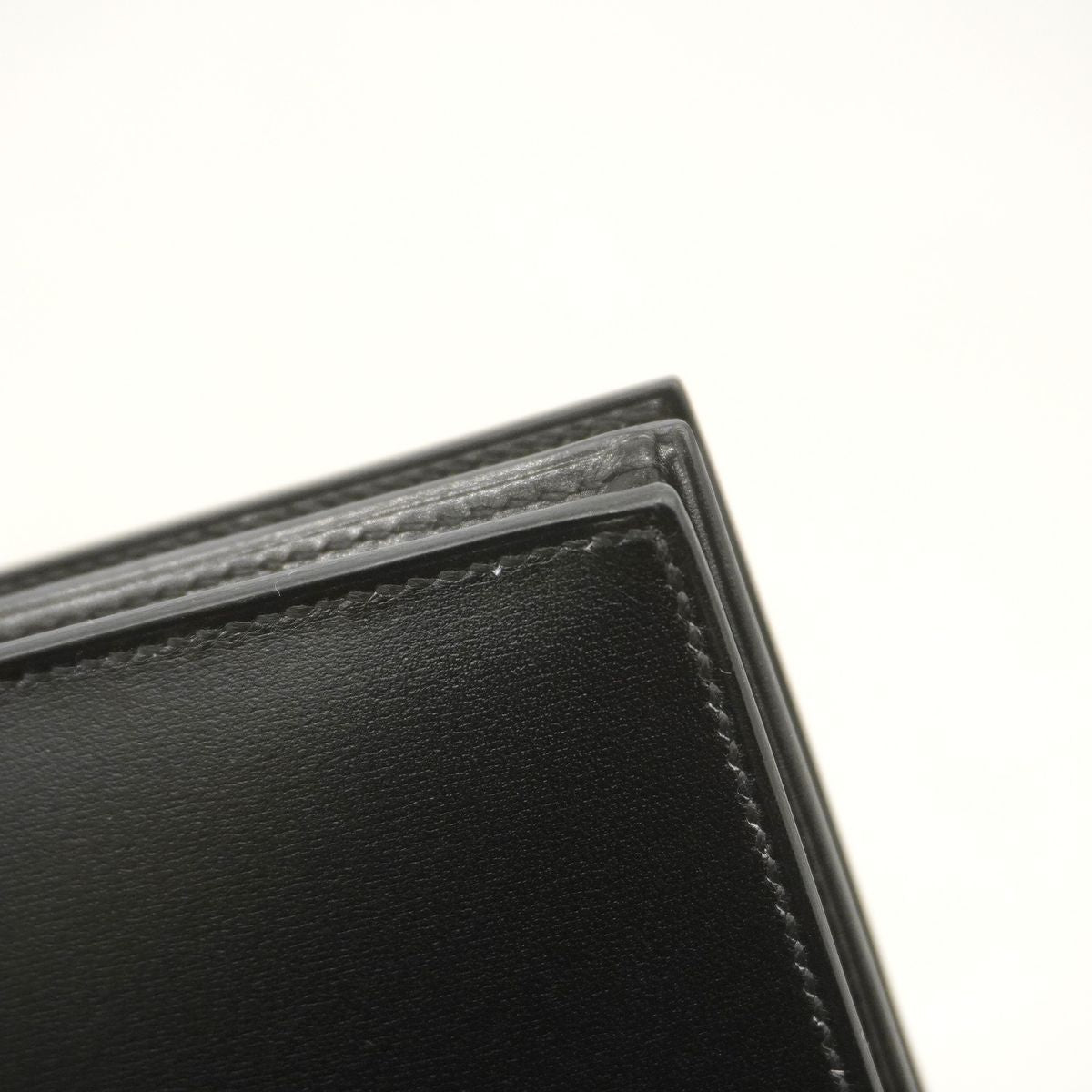 Hermes Wallet Bearn Soufflet Box Calf So Black Silver — view 6