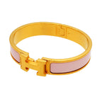 Hermes Bangle Clic Clac PM Gold Plated Pink Bracelet