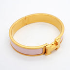 Hermes Bangle Clic Clac PM Gold Plated Pink Bracelet — view 2