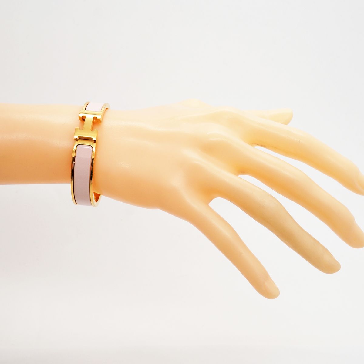 Hermes Bangle Clic Clac PM Gold Plated Pink Bracelet — view 6