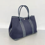 Hermes Tote Bag Garden Party PM Toile Officier Navy Silver — view 2