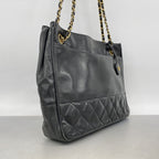 Chanel Chain Tote Bag Quilted Lambskin Black Gold — view 2