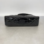 Chanel Shoulder Bag Quilted Patent Leather Black Gold — view 3