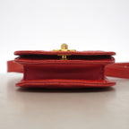 Chanel Waist Bag Quilted Caviar Leather Red Gold — view 3