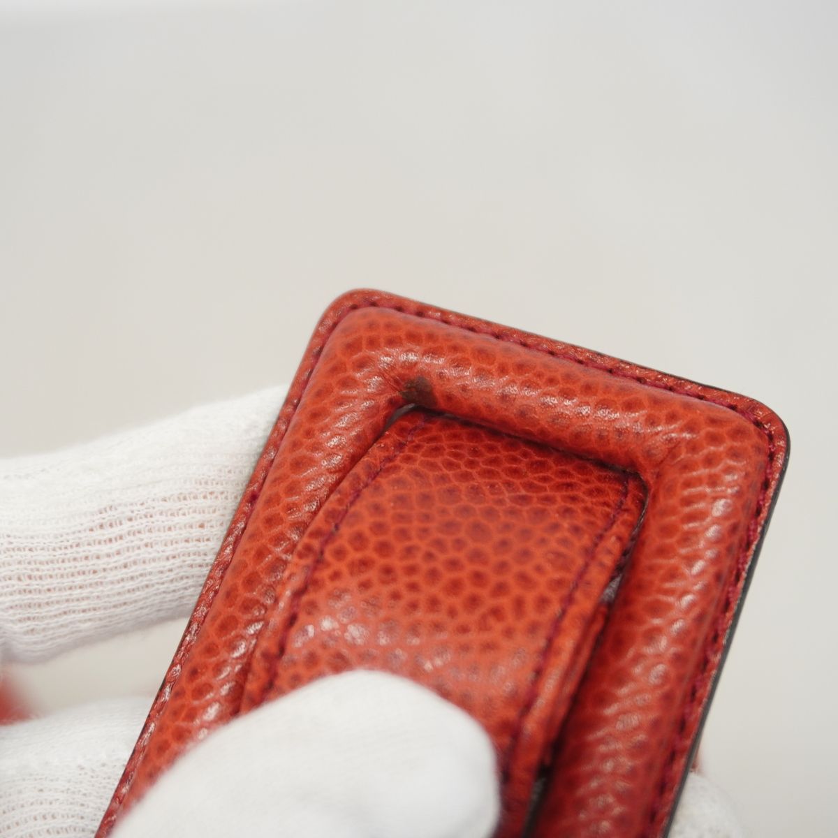 Chanel Waist Bag Quilted Caviar Leather Red Gold — view 8