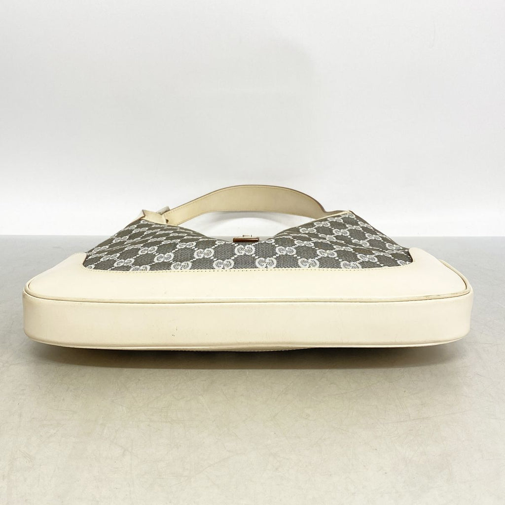 Gucci Shoulder Bag GG Canvas Jackie Ivory Gray Silver — view 3