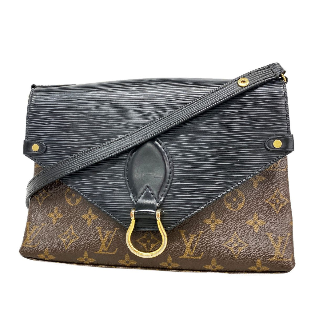 Louis Vuitton Shoulder Bag Monogram Epi Saint Michel Brown Noir