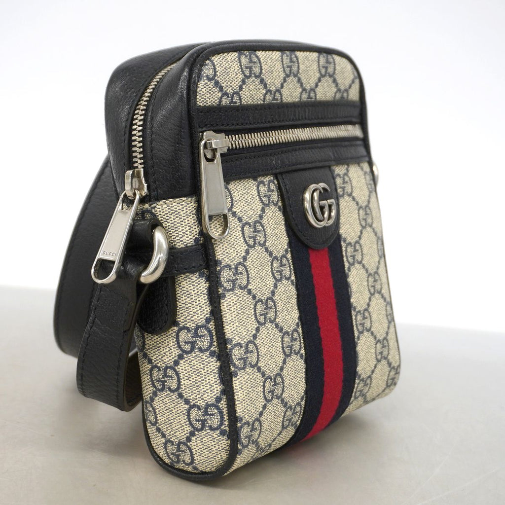 Gucci Shoulder Bag GG Marmont Leather Navy Silver — view 2
