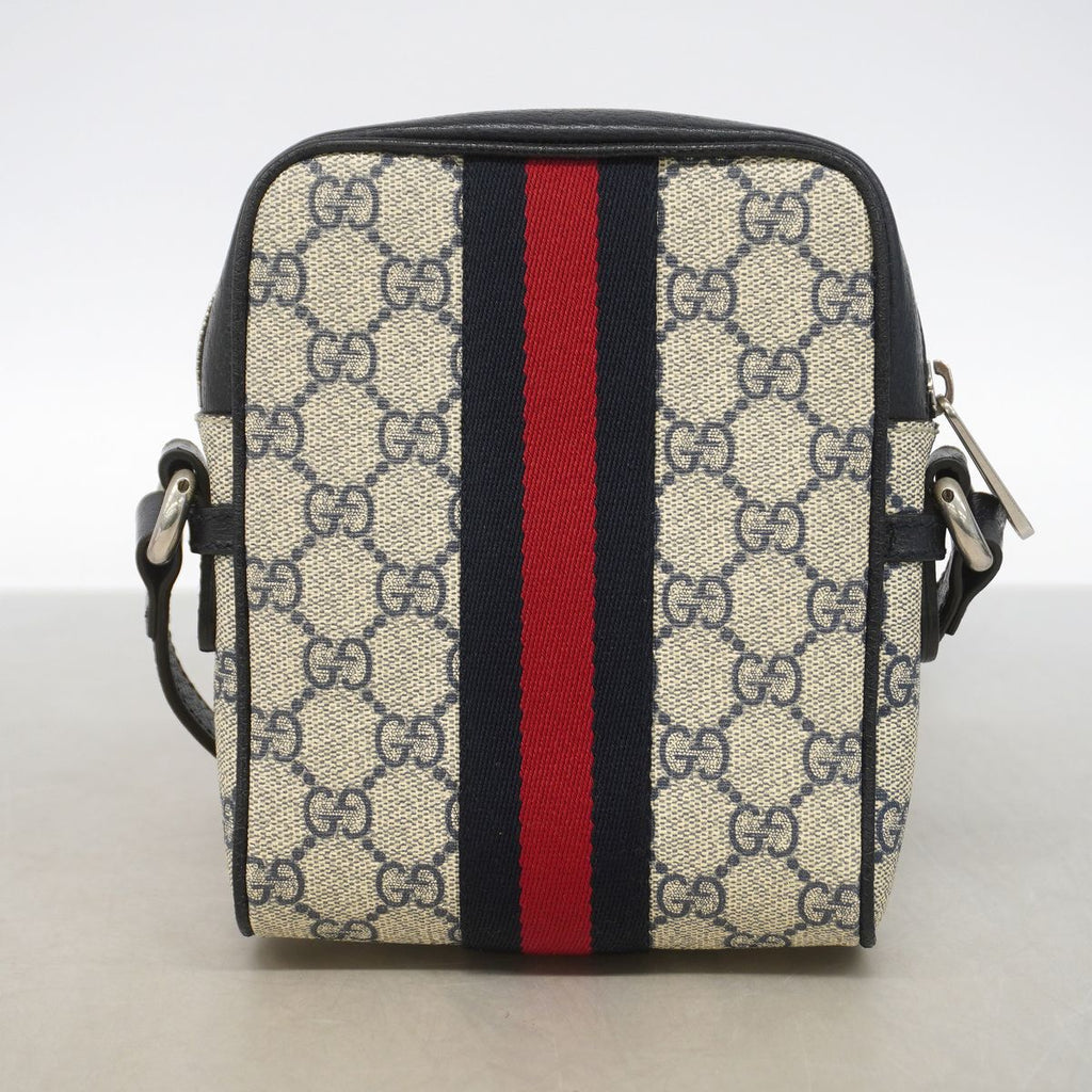 Gucci Shoulder Bag GG Marmont Leather Navy Silver — view 8