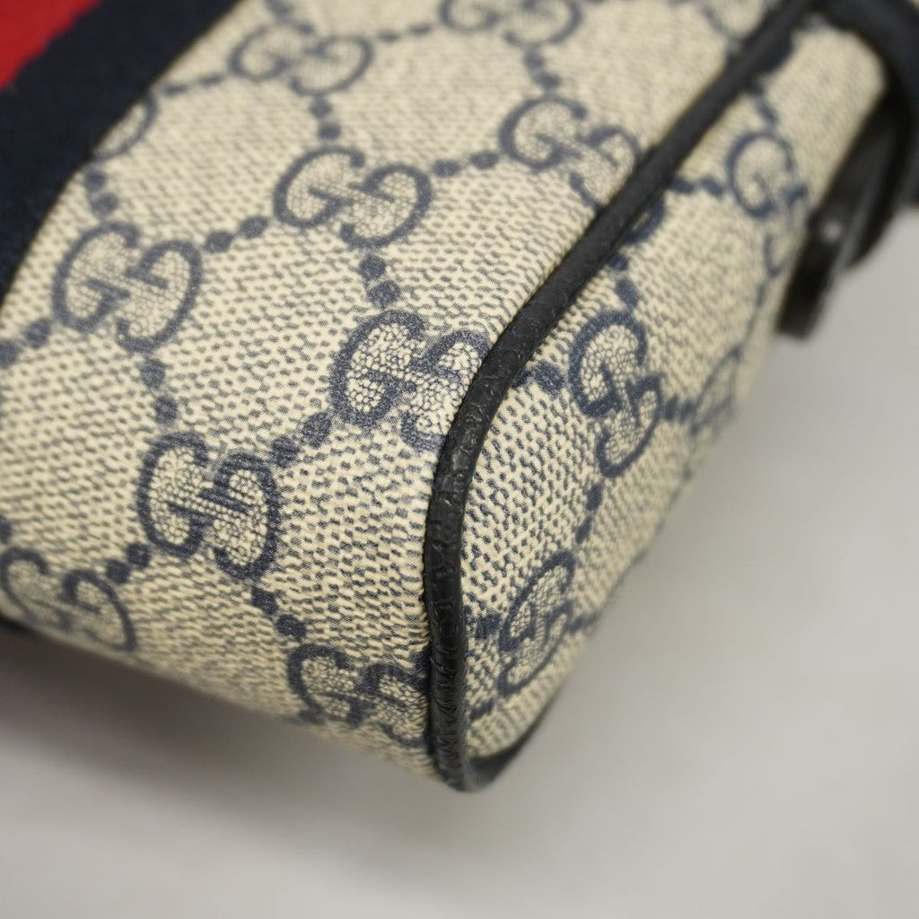 Gucci Shoulder Bag GG Marmont Leather Navy Silver — view 6
