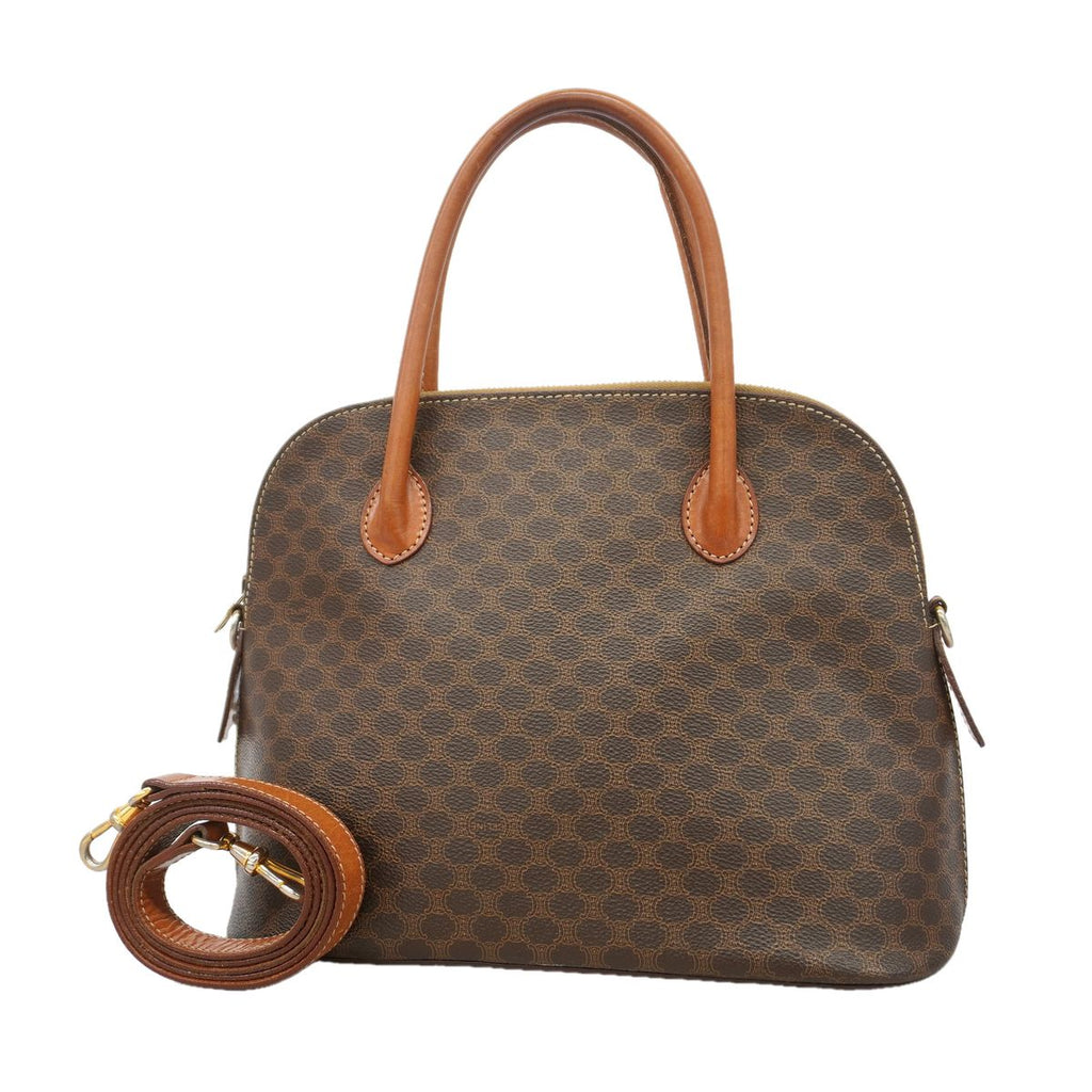 Celine Handbag Macadam Brown Gold 2-Way Bag