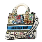 Dior Handbag Lady D Light Canvas Multicolor Champagne Gold 2-Way Bag