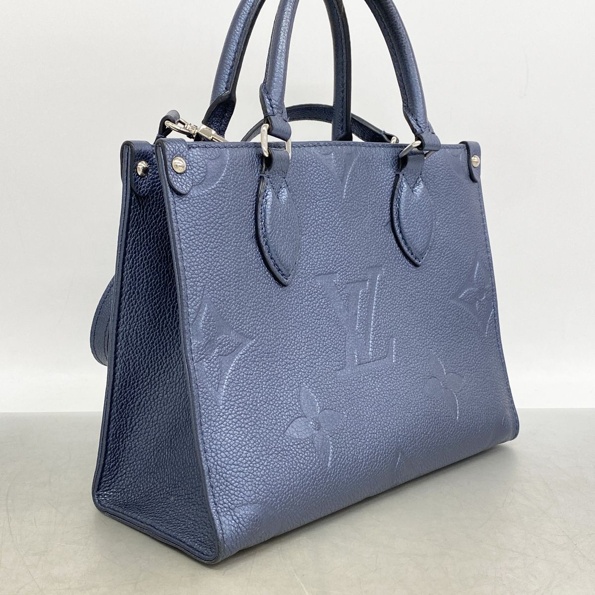 Louis Vuitton Handbag Monogram Empreinte On The Go PM Navy Blue 2-Way Bag — view 2