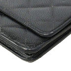 Chanel Wallet on Chain Quilted Caviar Leather Black Gold Shoulder Bag — view 7