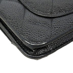 Chanel Wallet on Chain Quilted Caviar Leather Black Gold Shoulder Bag — view 6
