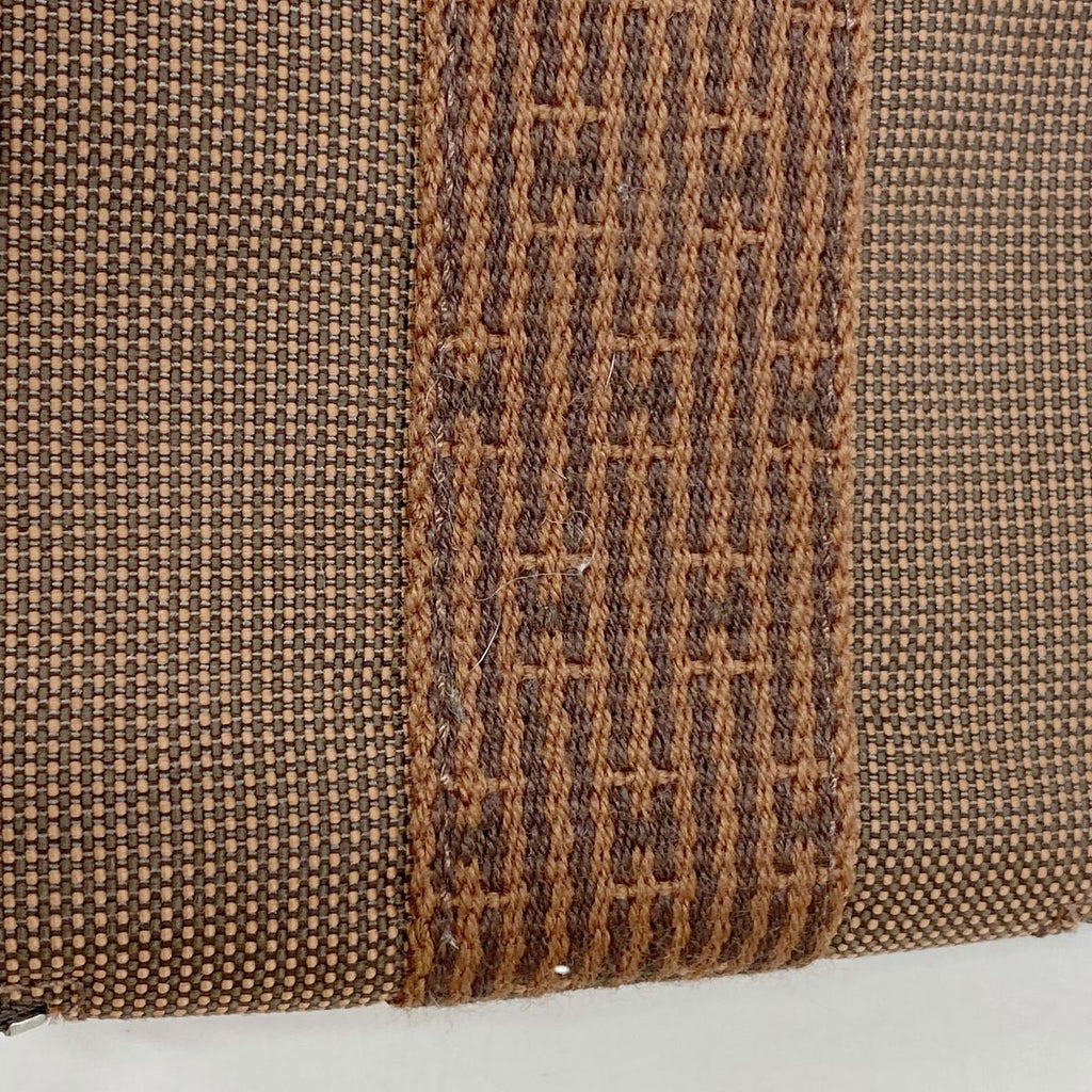 Hermes Coin Purse Herline Perth PM Nylon Brown Silver — view 5