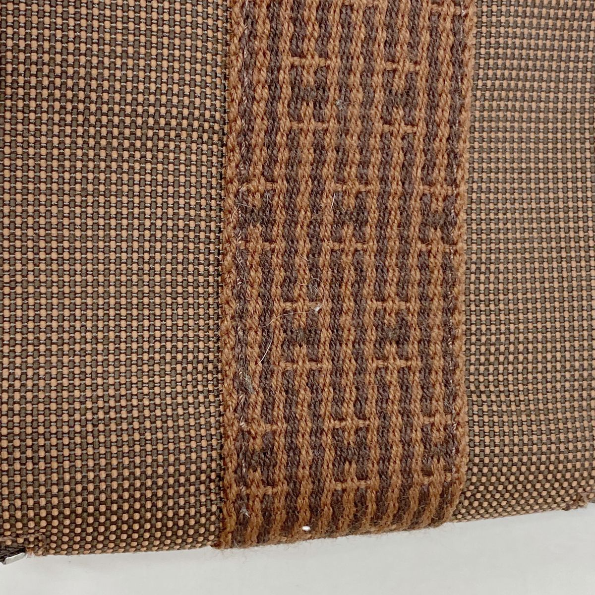 Hermes Coin Purse Herline Perth PM Nylon Brown Silver — view 5