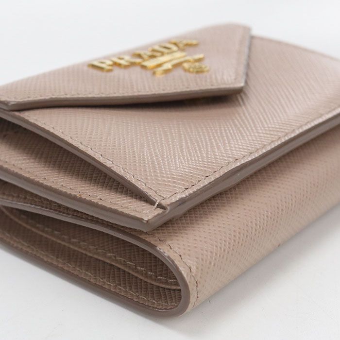 Prada Saffiano Leather Trifold Wallet Calfskin — view 8