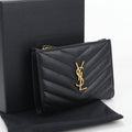 Saint Laurent Zip Wallet Monogram Bifold Calfskin
