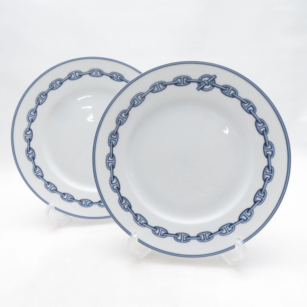 Hermes Chaine D'ancre Medium Plate Pair 22 Bread Cake