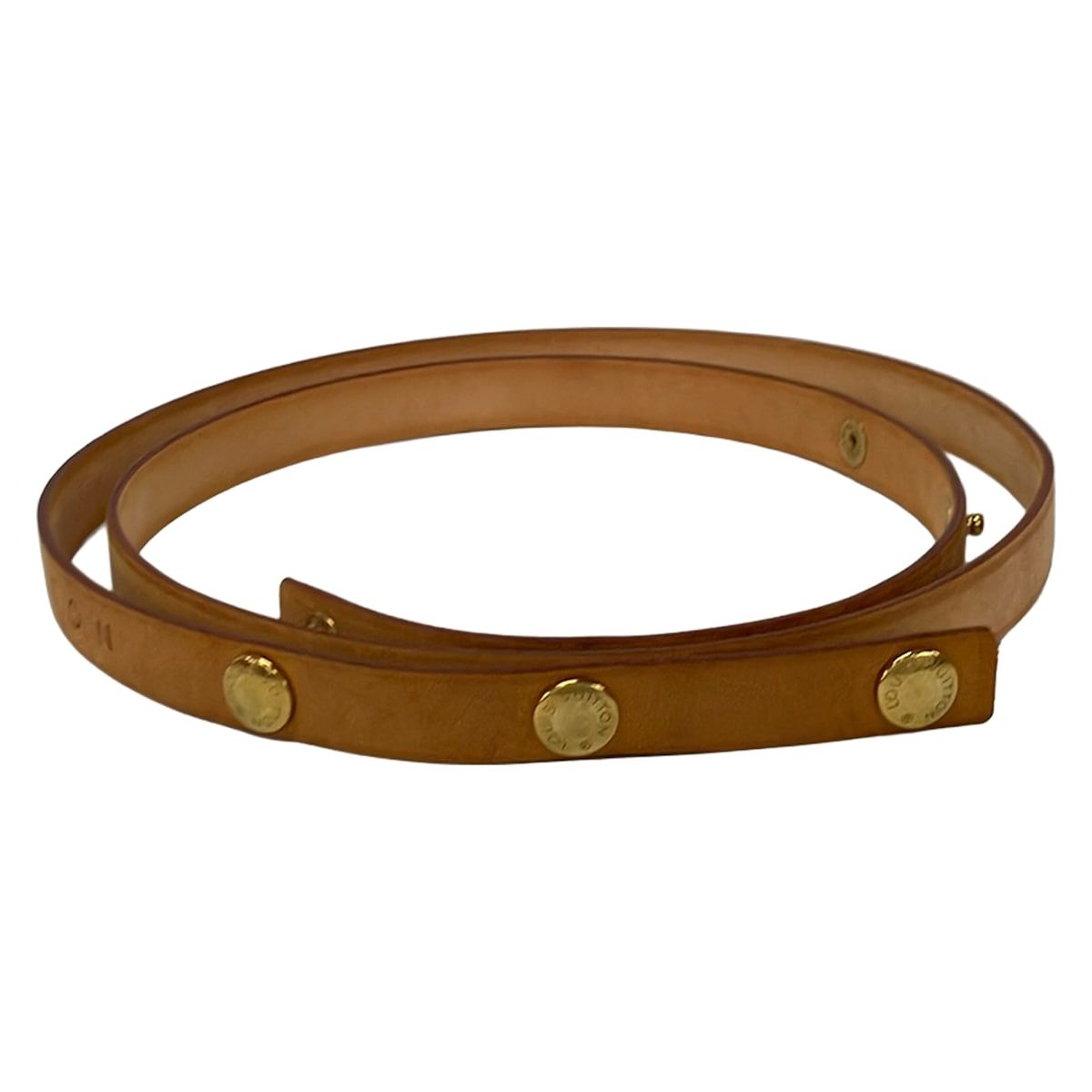 Louis Vuitton Belt Vachetta Leather Ceinture Bouton Prechon Natural