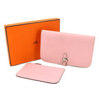 Hermes Dogon GM Bifold Wallet Swift Rose Sakura Silver — view 2