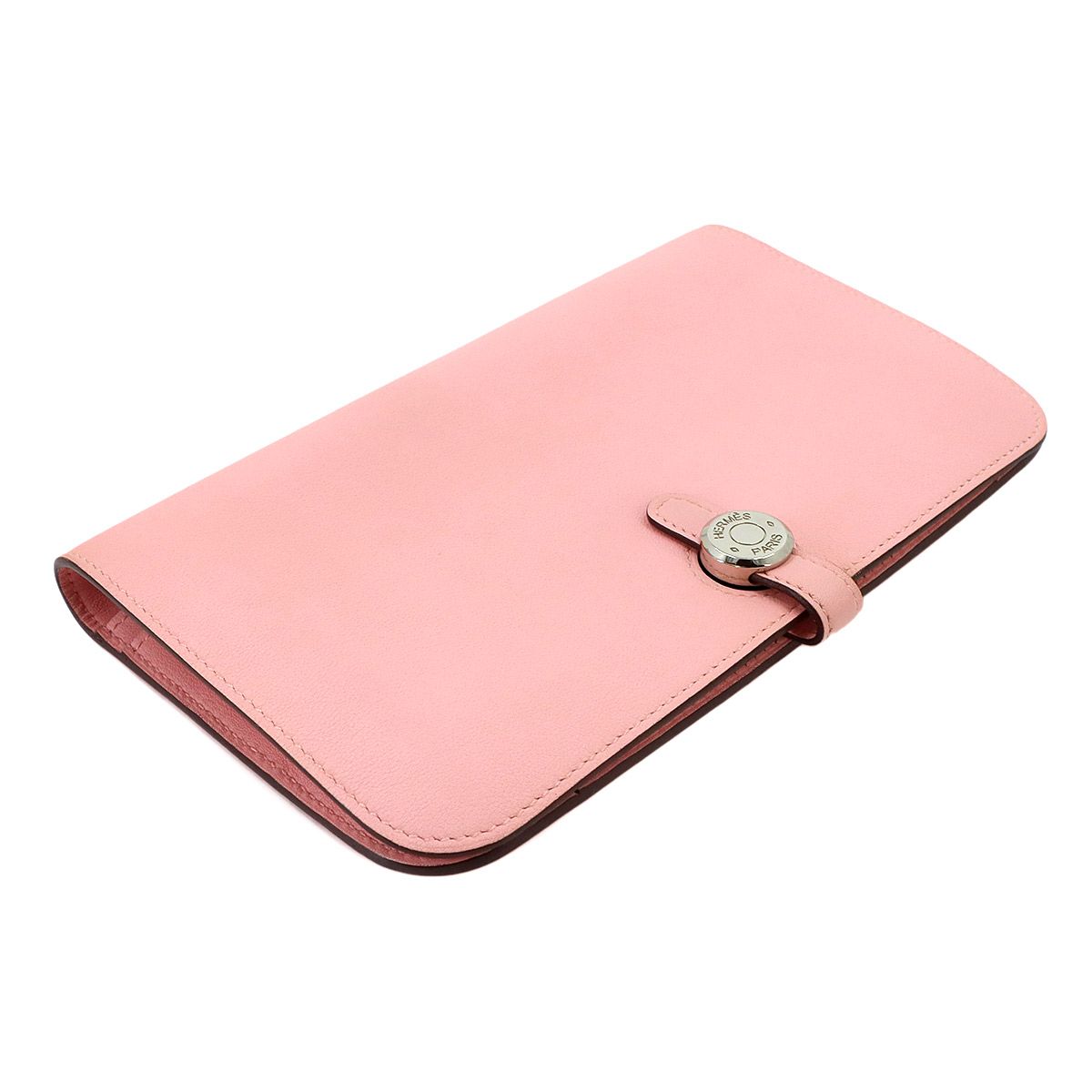 Hermes Dogon GM Bifold Wallet Swift Rose Sakura Silver — view 5