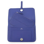 Hermes Dogon GM Bifold Wallet Togo Blue Electric Silver — view 5