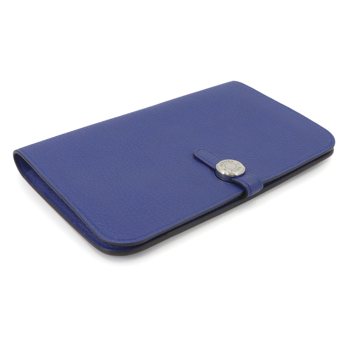 Hermes Dogon GM Bifold Wallet Togo Blue Electric Silver — view 4