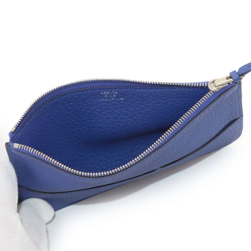 Hermes Dogon GM Bifold Wallet Togo Blue Electric Silver — view 8