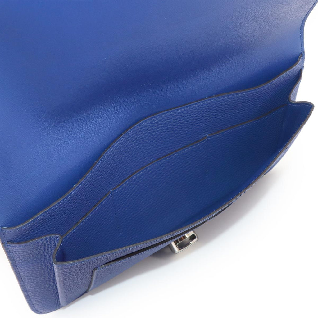 Hermes Dogon GM Bifold Wallet Togo Blue Electric Silver — view 7