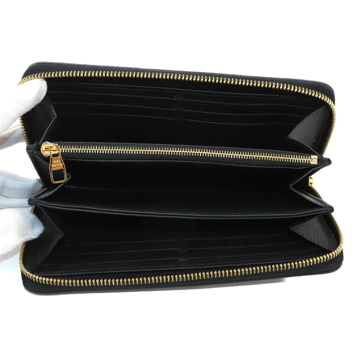 Louis Vuitton Bicolor Monogram Empreinte Zippy Wallet Leather Black — view 5
