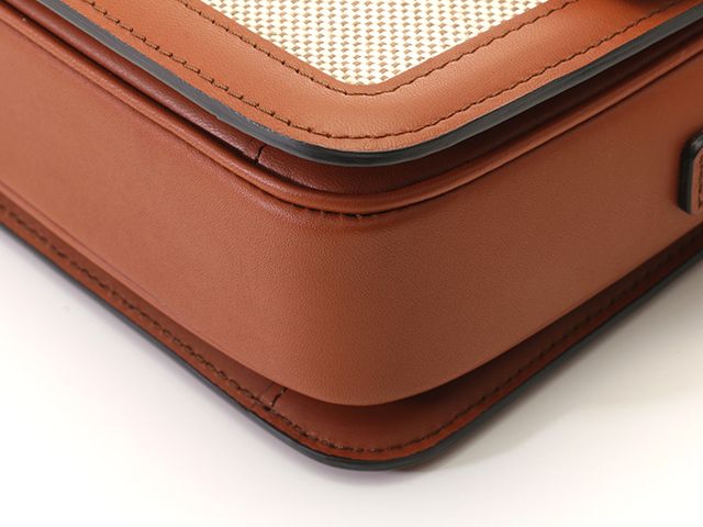 Celine Teen Triomphe Brown Natural Canvas Leather Shoulder Bag — view 6