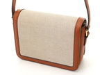 Celine Teen Triomphe Brown Natural Canvas Leather Shoulder Bag — view 2