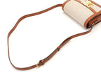 Celine Teen Triomphe Brown Natural Canvas Leather Shoulder Bag — view 4