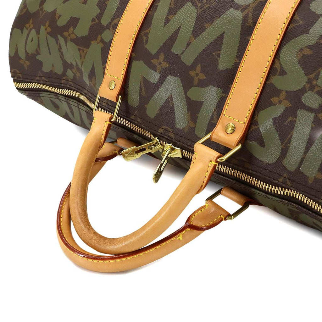 Louis Vuitton Monogram Graffiti Keepall 50 Boston Bag Khaki — view 5