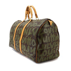 Louis Vuitton Monogram Graffiti Keepall 50 Boston Bag Khaki — view 3