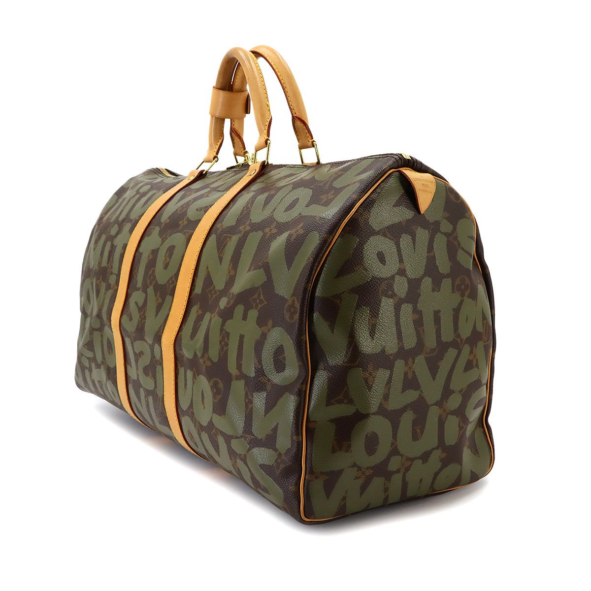 Louis Vuitton Monogram Graffiti Keepall 50 Boston Bag Khaki — view 3