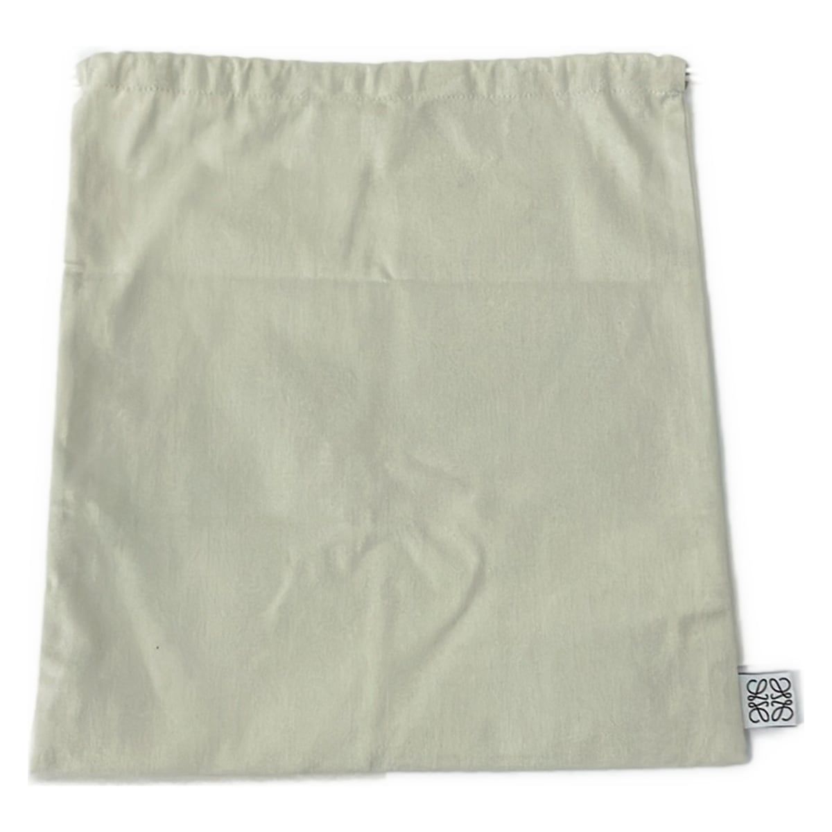 Loewe Pouch Drawstring Ivory Light Green Multi Plant Pattern Cotton Leather — view 6