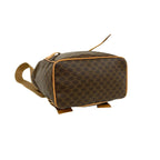 Celine Vintage Macadam Pattern Logo Ring Leather Backpack Brown — view 7