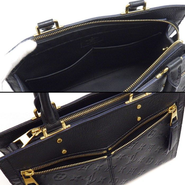 Louis Vuitton Handbag Three PM Black Monogram Empreinte Leather Gold — view 6