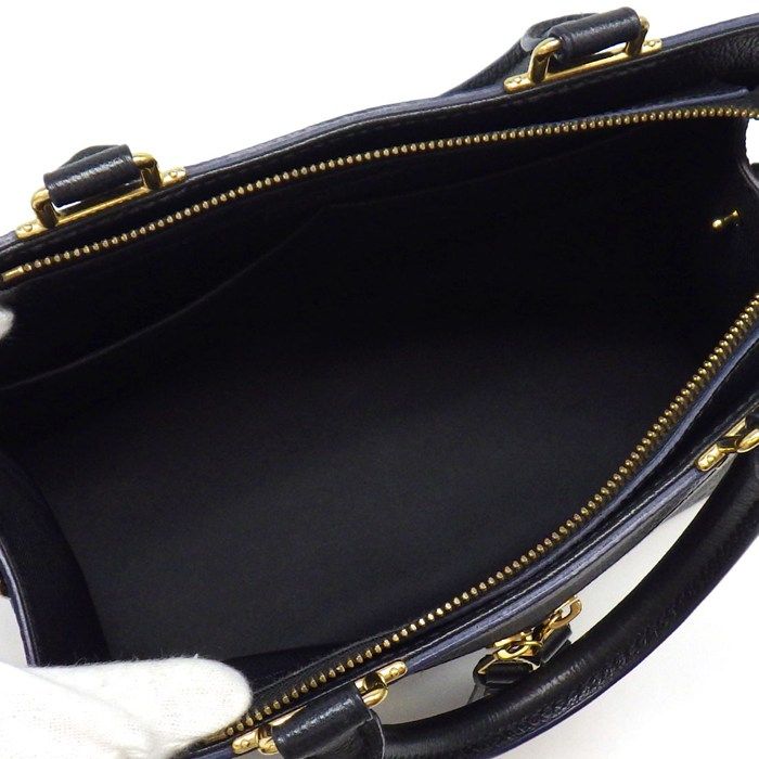 Louis Vuitton Handbag Three PM Black Monogram Empreinte Leather Gold — view 5