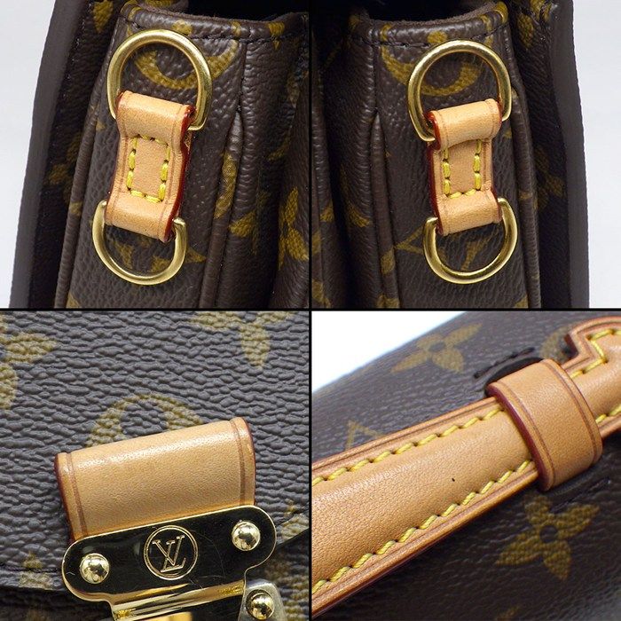 Louis Vuitton Shoulder Bag Pochette Metis Monogram Canvas Leather Gold — view 8