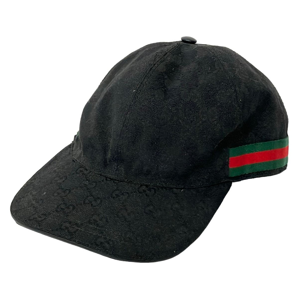 Gucci Cap M Black Green Red GG Pattern Sherry Hat