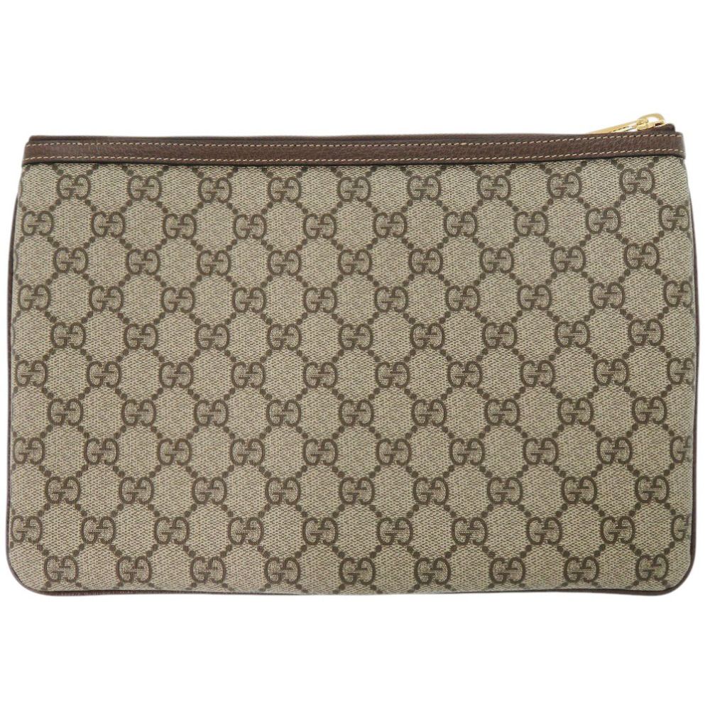 Gucci Sherry Line GG Supreme Beige Clutch — view 3