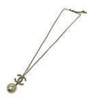 Chanel Necklace Gold Ivory Pearl CC Logo — view 2