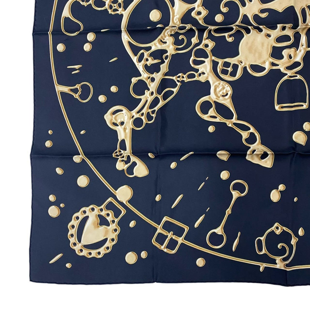 Hermes Carre 90 Silk Scarf Cheval Fusion Black — view 4