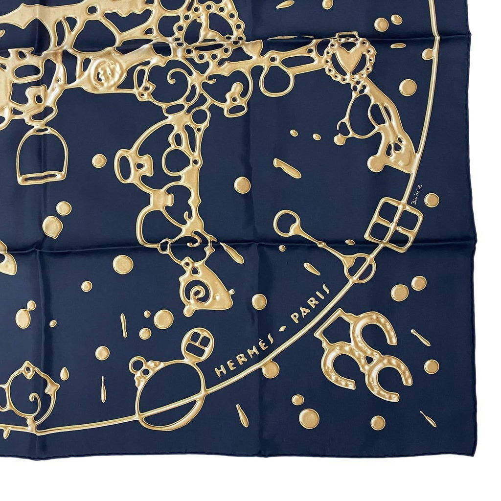 Hermes Carre 90 Silk Scarf Cheval Fusion Black — view 5