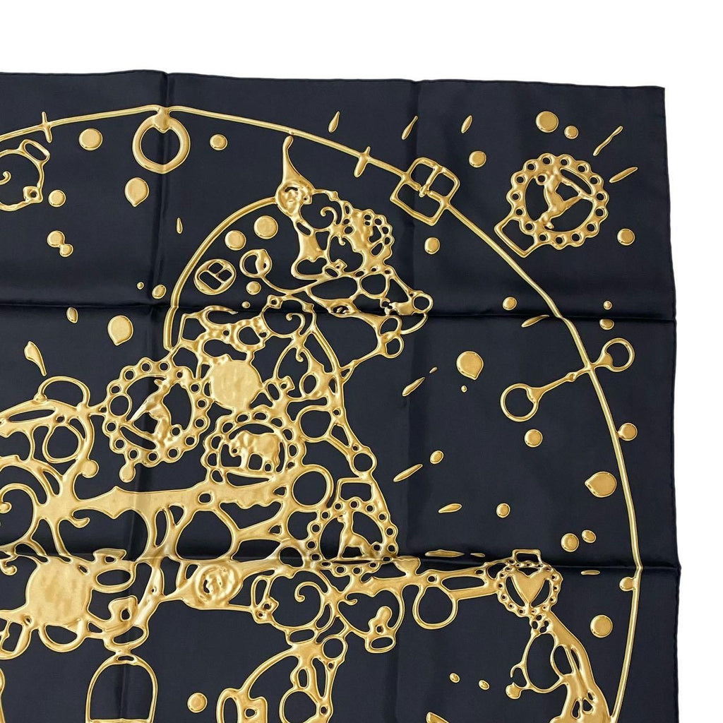 Hermes Carre 90 Silk Scarf Cheval Fusion Black — view 3